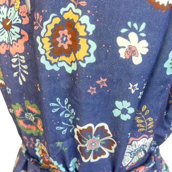 Marine Layer Laney Dress Women Small Blue Purple Marlin Hibiscus Floral Mini NWT - Picture 11 of 16